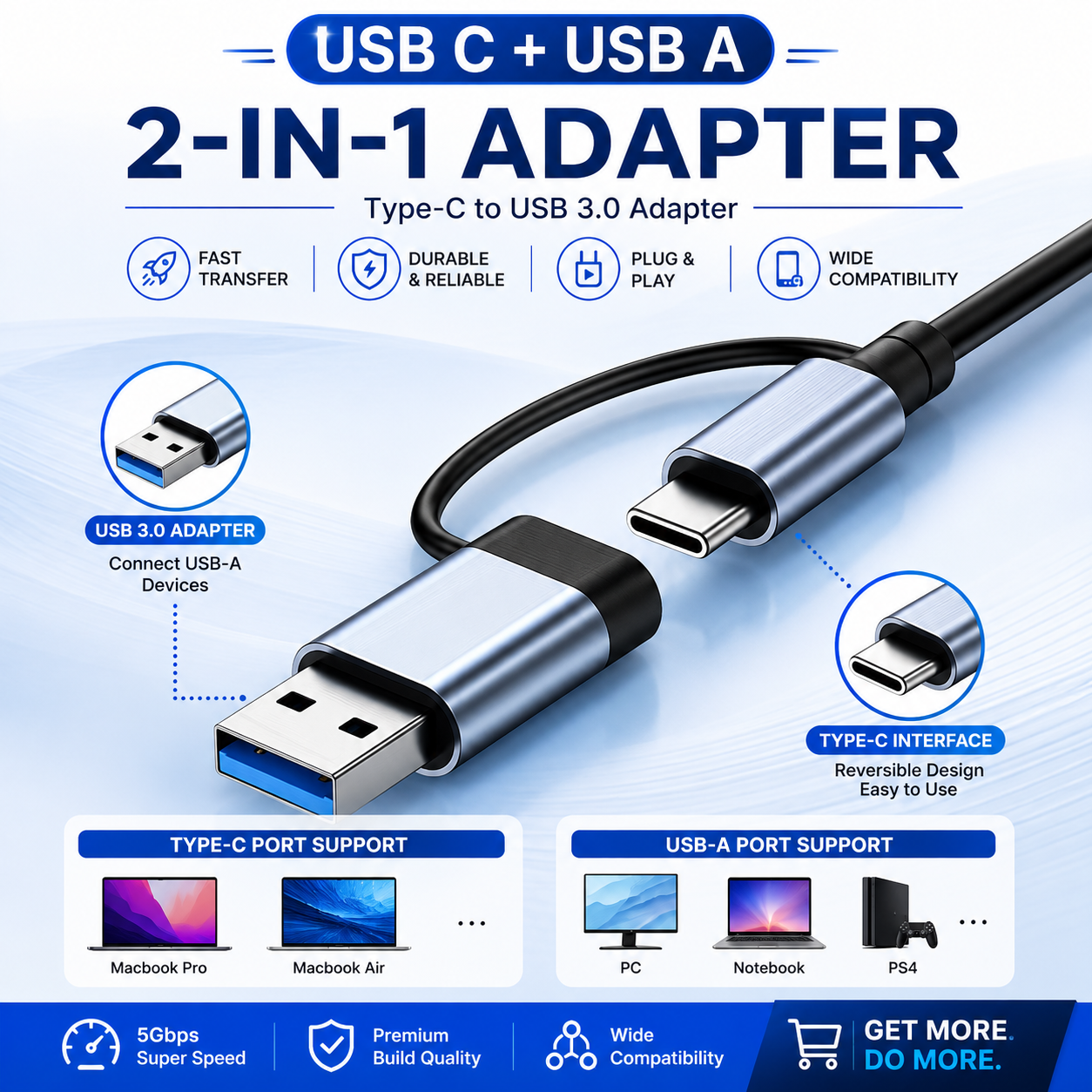 8-in-1 USB-C Hub with Audio Jack | USB 3.0, SD & MicroSD Card Reader, Multiport Adapter for Laptops & Tablets 🚀💻🔌