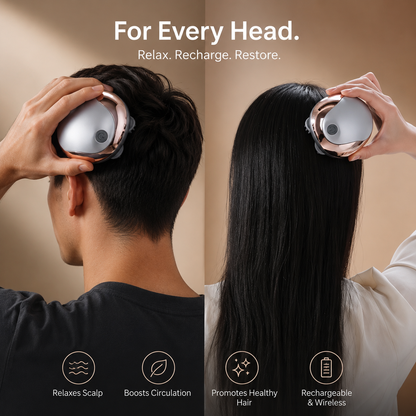 Hair Growth & Scalp Therapy Electric Massager | Rechargeable Deep Scalp Stimulator