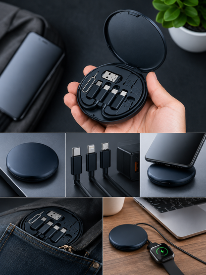 🔌 5-in-1 Fast Charging Travel Cable (60W Power Hub)